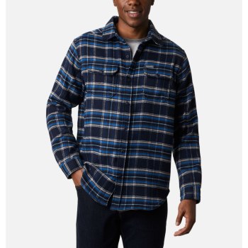 Columbia Deschutes River Heavyweight Flannel, Camisa Azul Marino Para Hombre | 903785-KVE